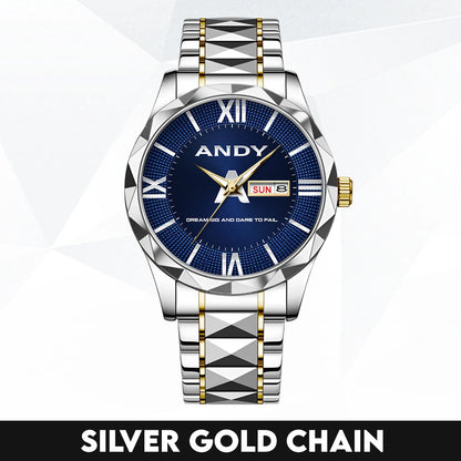 Blue & Silver Watch Dream Big and Dare to Fail ANDY M1-W36