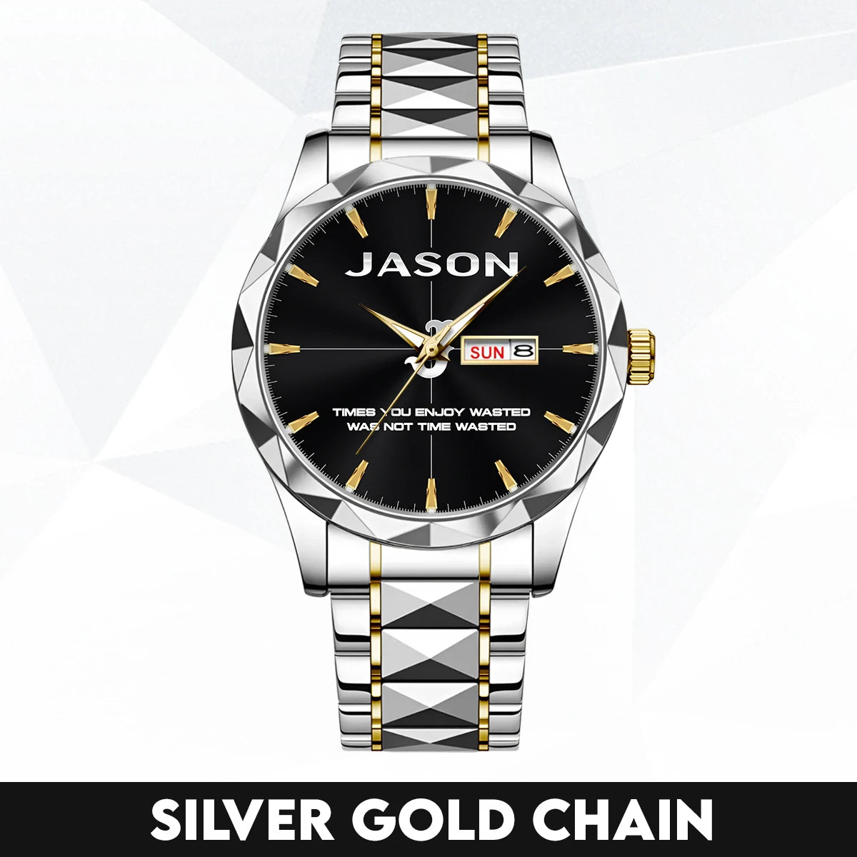 Gold & Black Watch Time You Enjoy Wasting Was Not Time Wasted JASON M1-W35