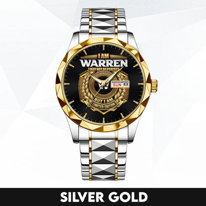 I Am Name I May Not Be Perfect Gold Watch WARREN M1-W41