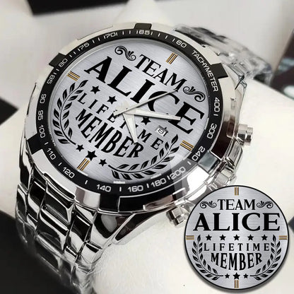 ALICE 13K1-437 Alloy-Quatz-Men Watch, Personalized Premium Gift for Anniversary