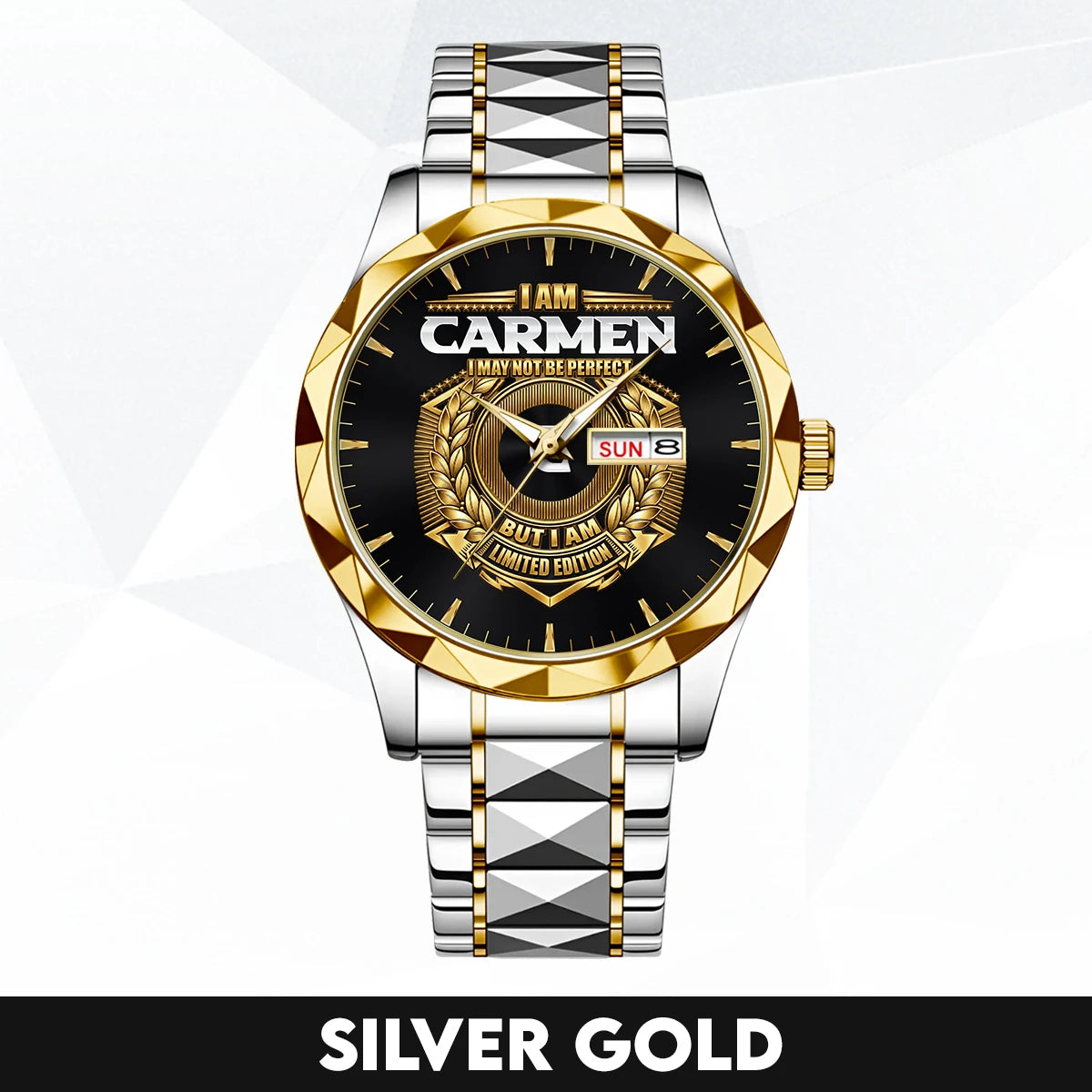 I Am Name I May Not Be Perfect Gold Watch CARMEN M1-W41