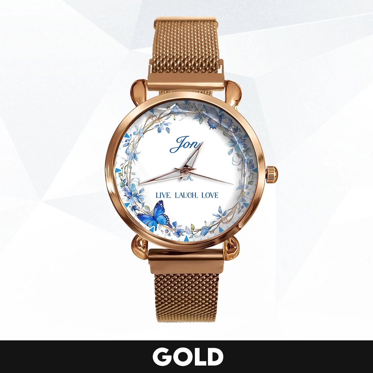 Live Laugh Love Blue Wreath Watch JON M1-W9