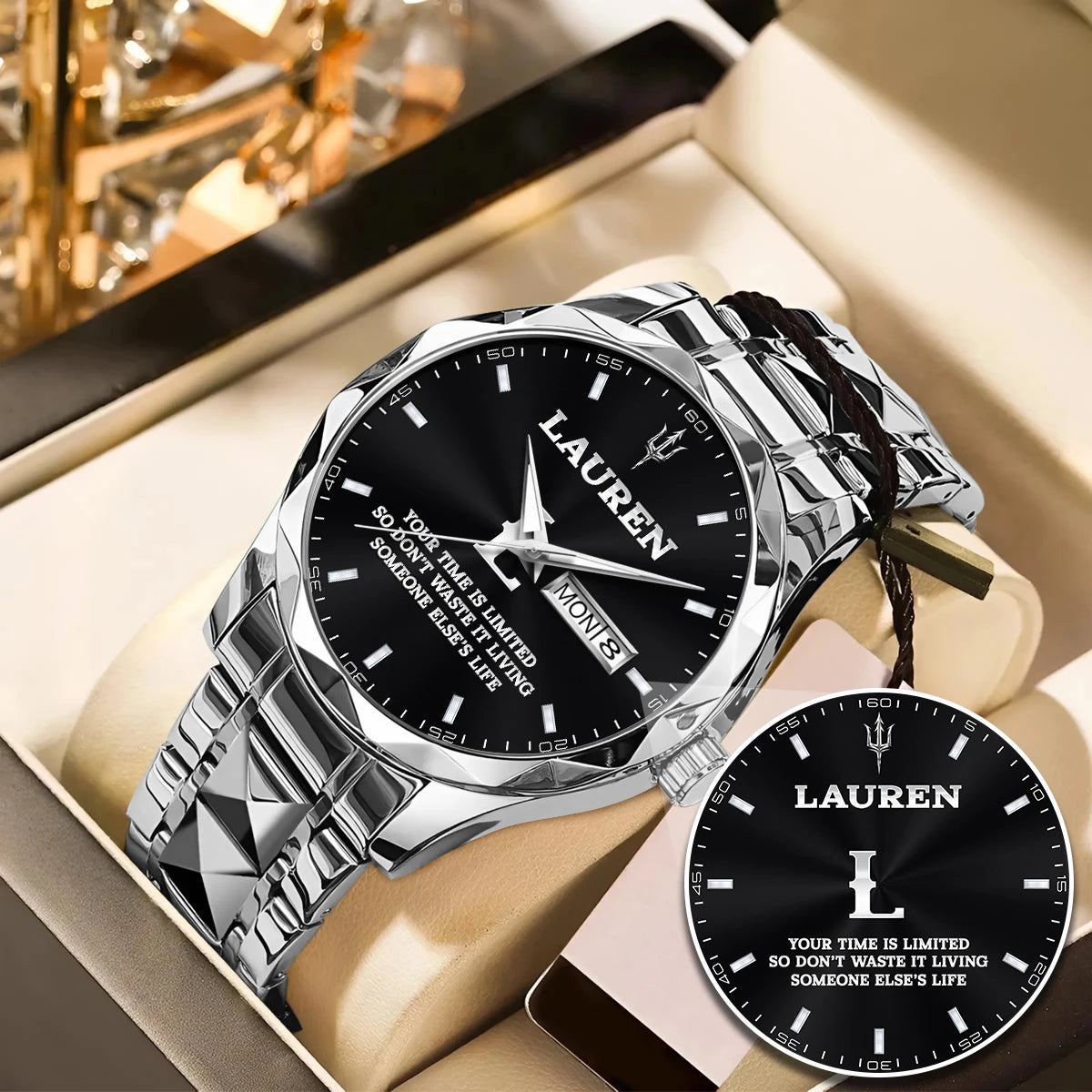 Your Time Is Limited Don't Waste It Living Someone Else's Life Silver Watch LAUREN M1-W30