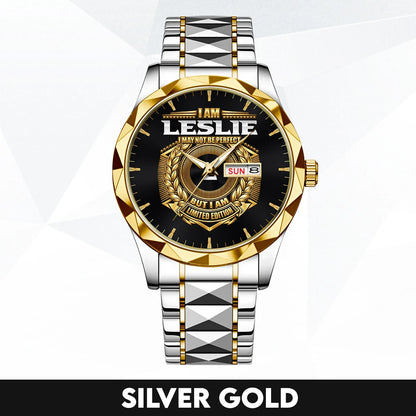 I Am Name I May Not Be Perfect Gold Watch LESLIE M1-W41