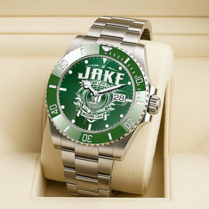 JAKE 13K2-448 Personalized Green Watch “If ... Can’t Fix It No One Can”