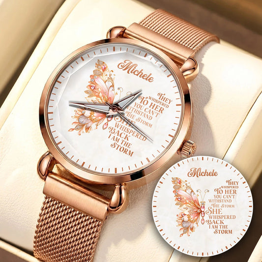 They Whisper To Her You Can't Withstand The Storm Golden Rose Watch MICHELE M1-W19