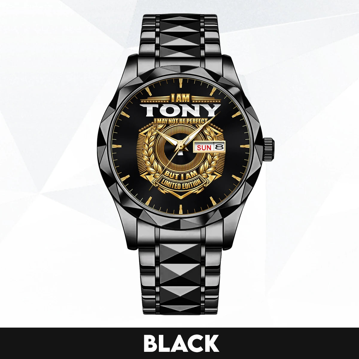 I Am Name I May Not Be Perfect Gold Watch TONY M1-W41