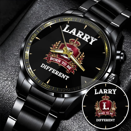 Personalized Born to Be Different Burgundy Crest Watch LARRY M1-W24