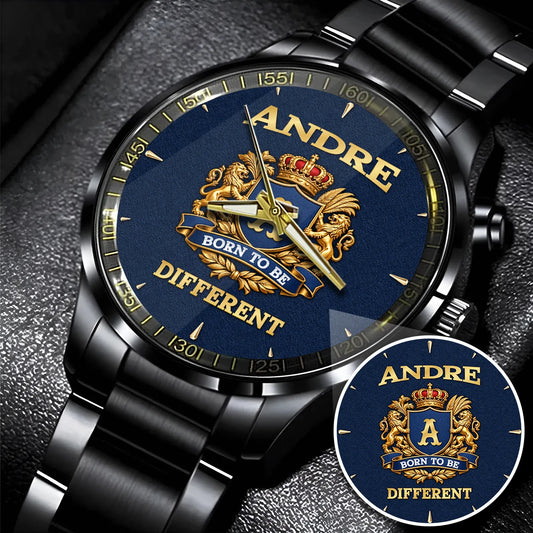Personalized Born to Be Different Gold Logo Blue Watch ANDRE M1-W25