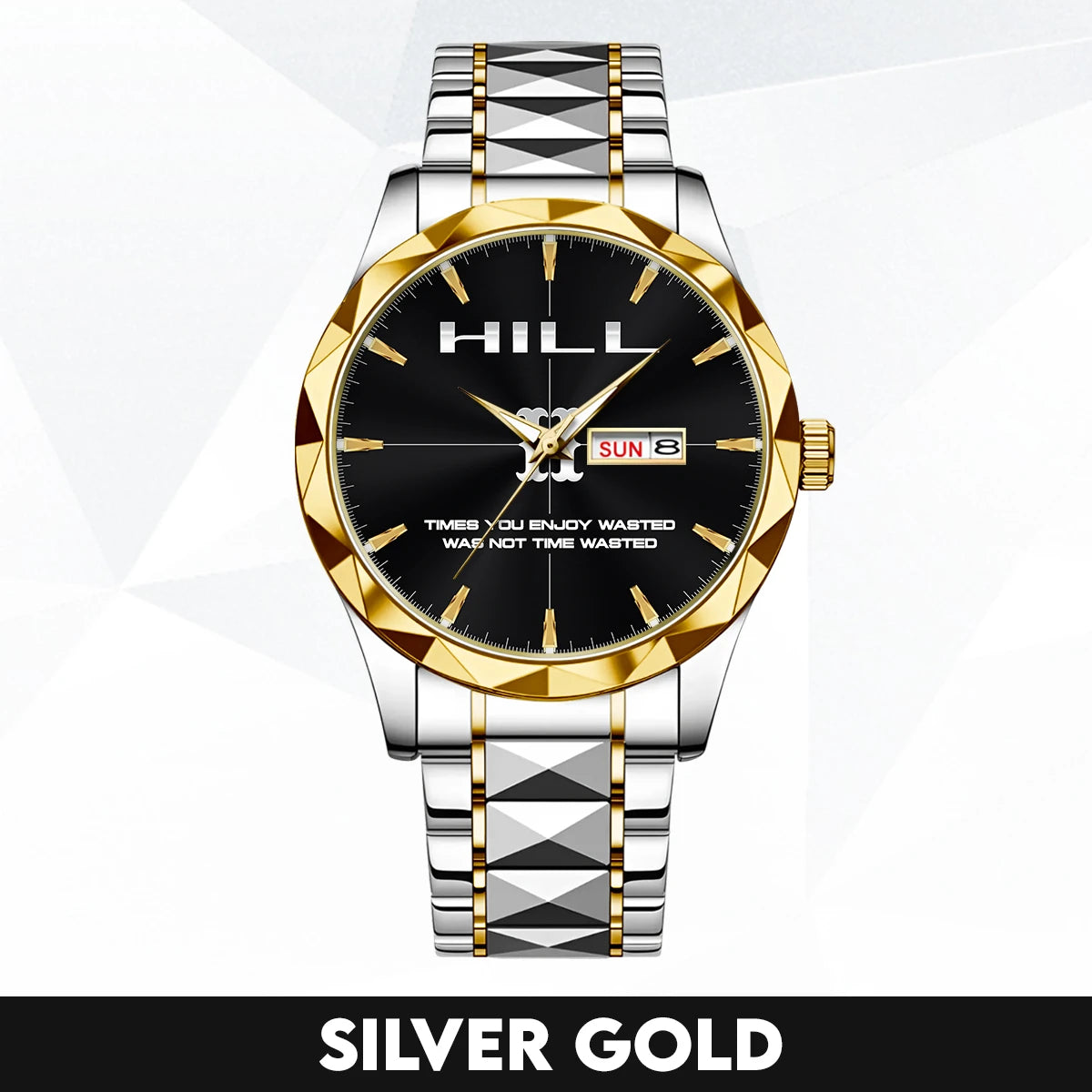Gold & Black Watch Time You Enjoy Wasting Was Not Time Wasted HILL M1-W35