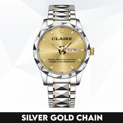 No Struggle No Strength Luxury Gold Watch CLAIRE M1-W27