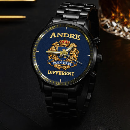 Personalized Born to Be Different Gold Logo Blue Watch ANDRE M1-W25
