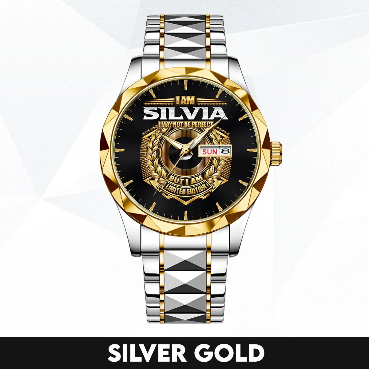 I Am Name I May Not Be Perfect Gold Watch SILVIA M1-W41