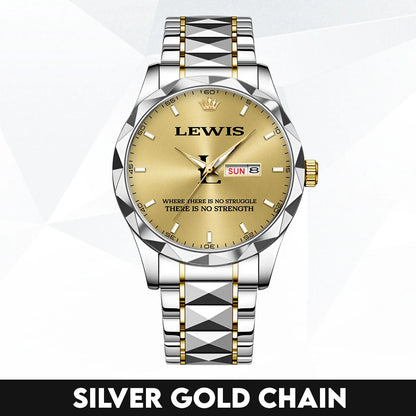 No Struggle No Strength Luxury Gold Watch LEWIS M1-W27