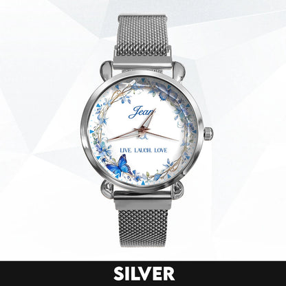 Live Laugh Love Blue Wreath Watch JEAN M1-W9