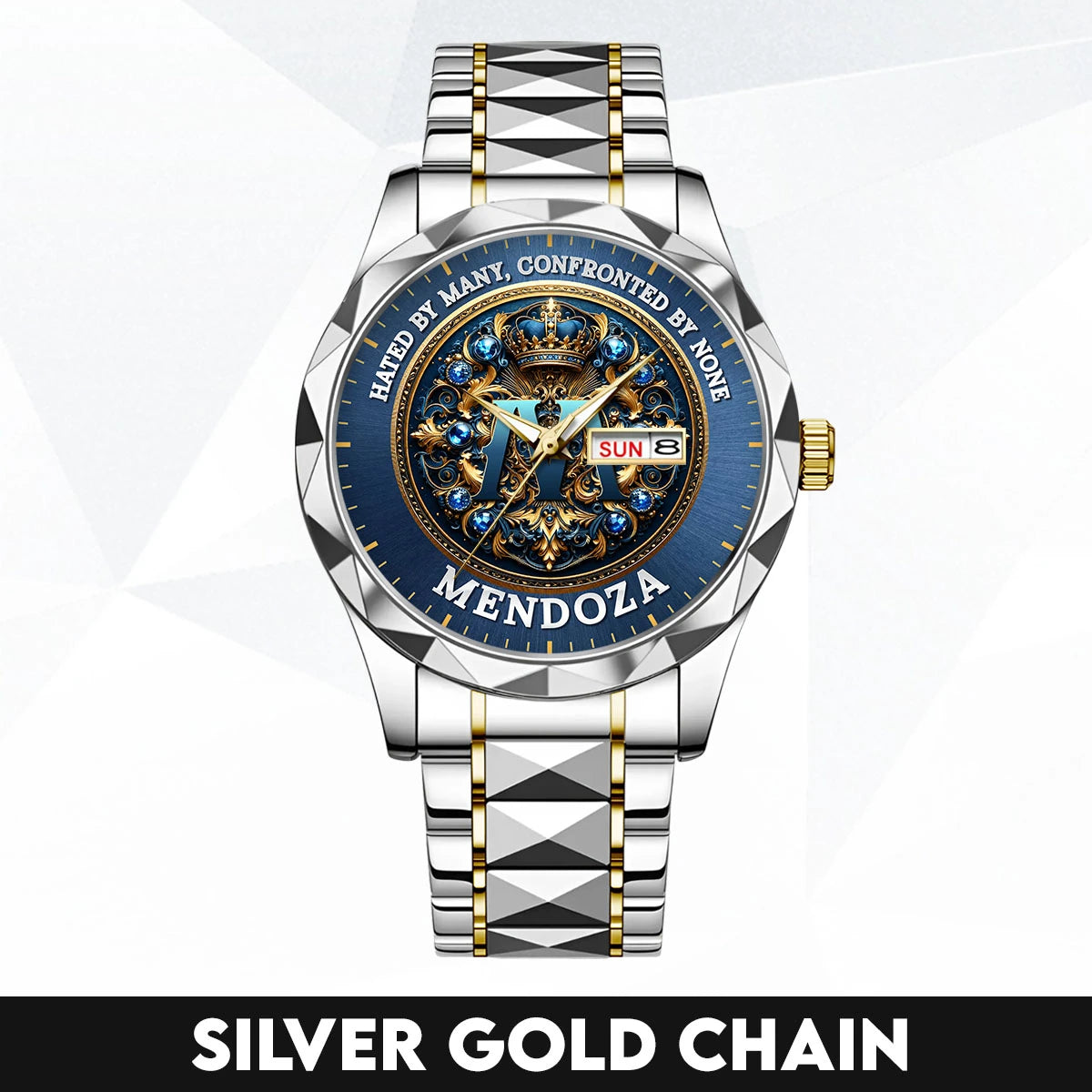 Hated By Many Confronted By None Golden Blue Watch MENDOZA M1-W15