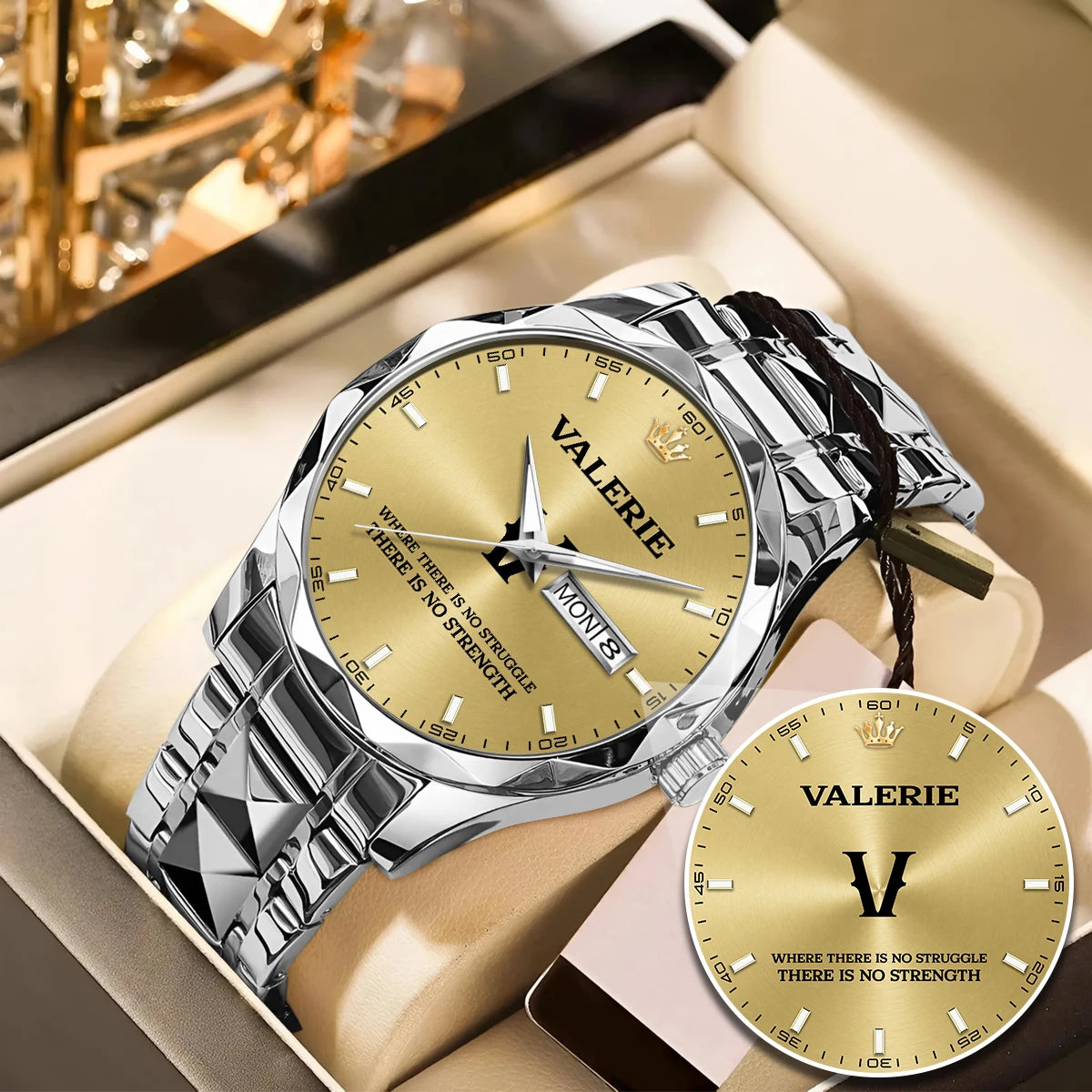 No Struggle No Strength Luxury Gold Watch VALERIE M1-W27