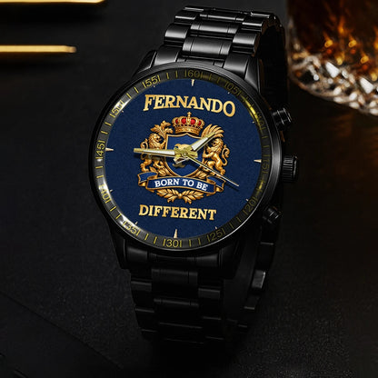 Personalized Born to Be Different Gold Logo Blue Watch FERNANDO M1-W25