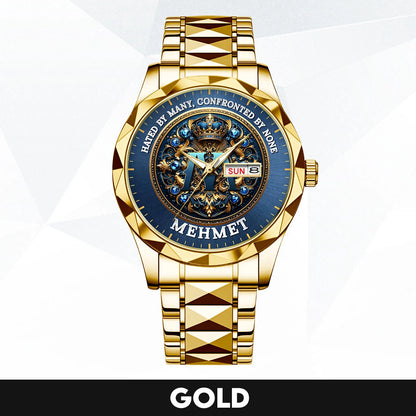 Hated By Many Confronted By None Golden Blue Watch MEHMET M1-W15