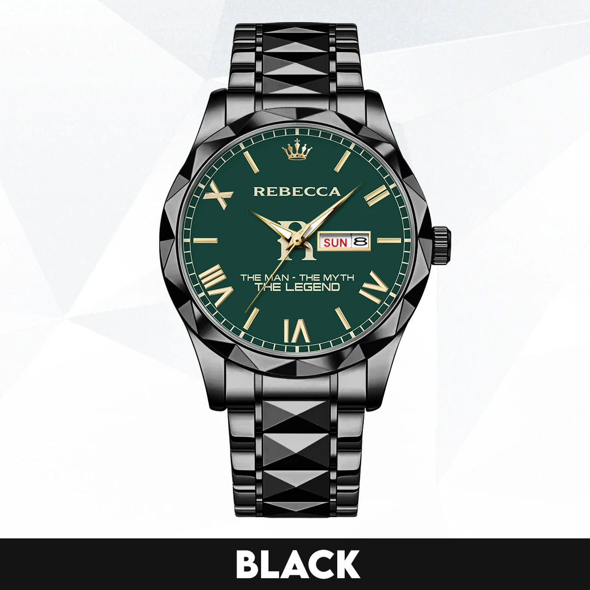 The Man The Myth The Legend Gold & Green Watch REBECCA M1-W32
