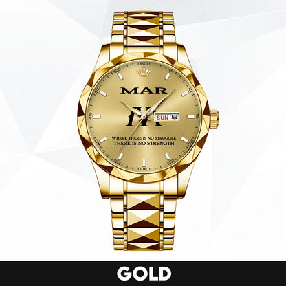No Struggle No Strength Luxury Gold Watch MAR M1-W27
