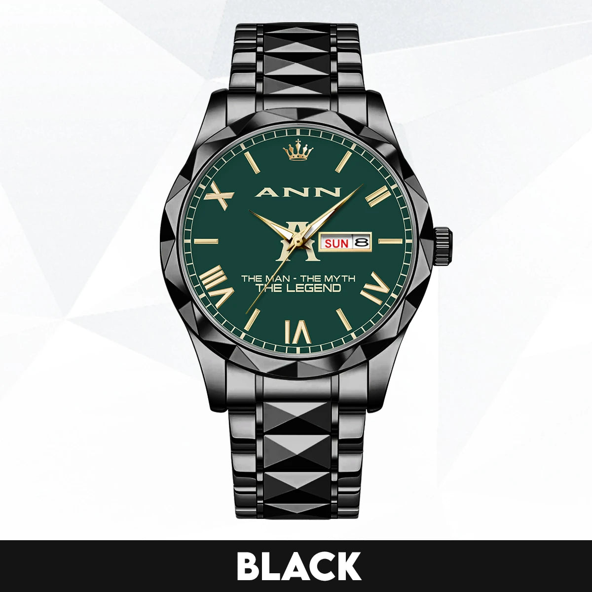 The Man The Myth The Legend Gold & Green Watch ANN M1-W32