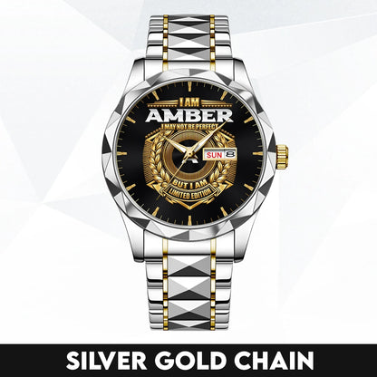 I Am Name I May Not Be Perfect Gold Watch AMBER M1-W41