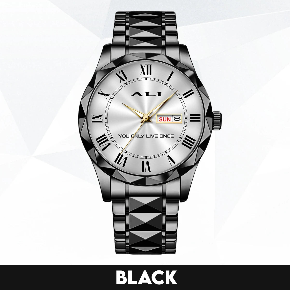 You Only Live Once Roman Numeral Silver Watch ALI M1-W31