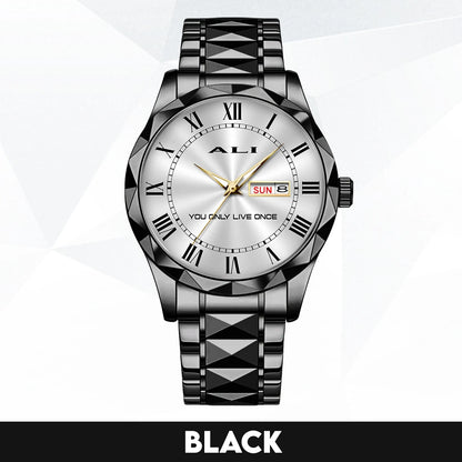 You Only Live Once Roman Numeral Silver Watch ALI M1-W31