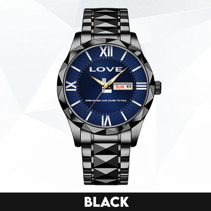 Blue & Silver Watch Dream Big and Dare to Fail LOVE M1-W36