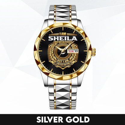 I Am Name I May Not Be Perfect Gold Watch SHEILA M1-W41