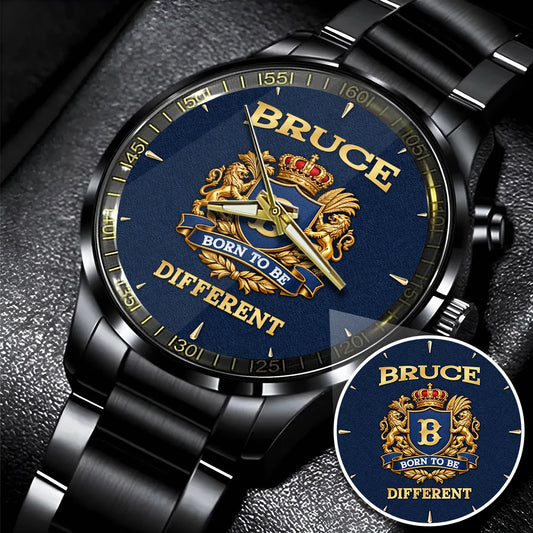 Personalized Born to Be Different Gold Logo Blue Watch BRUCE M1-W25