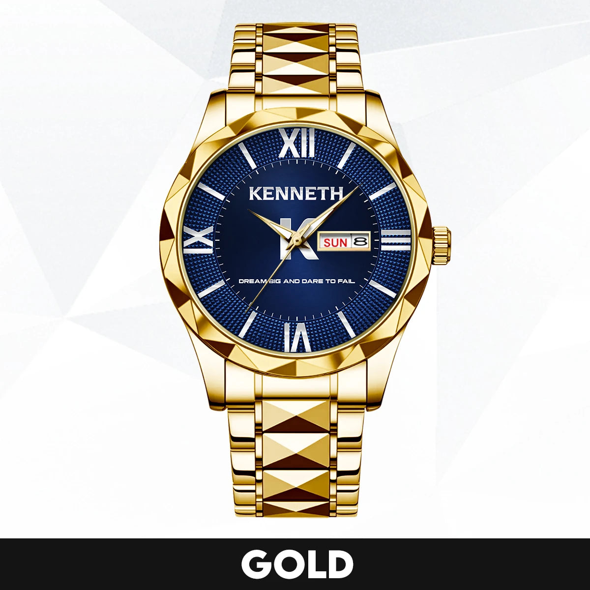Blue & Silver Watch Dream Big and Dare to Fail KENNETH M1-W36