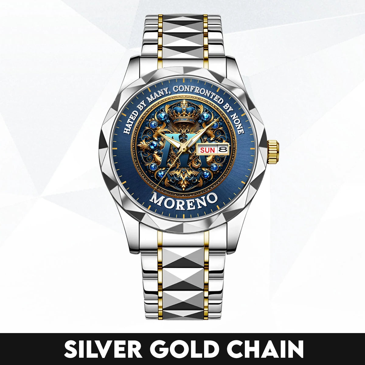 Hated By Many Confronted By None Golden Blue Watch MORENO M1-W15