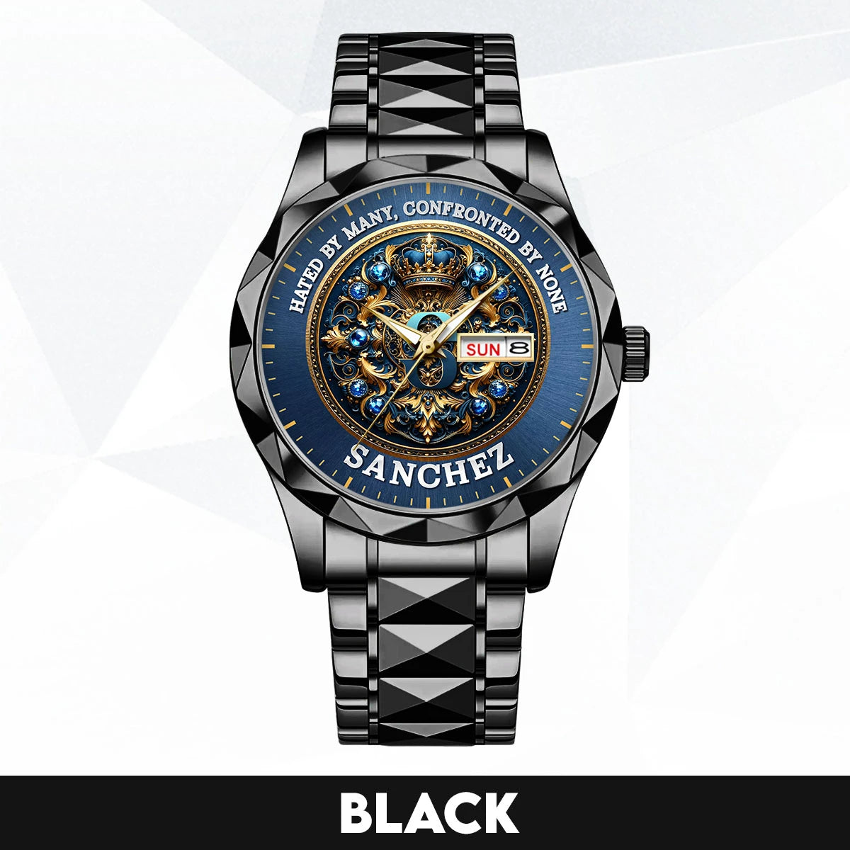 Hated By Many Confronted By None Golden Blue Watch SANCHEZ M1-W15