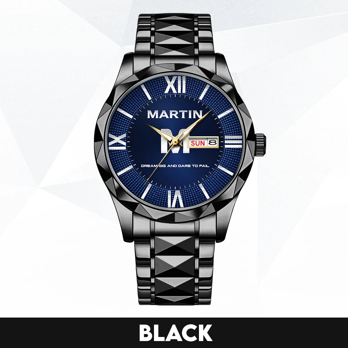 Blue & Silver Watch Dream Big and Dare to Fail MARTIN M1-W36