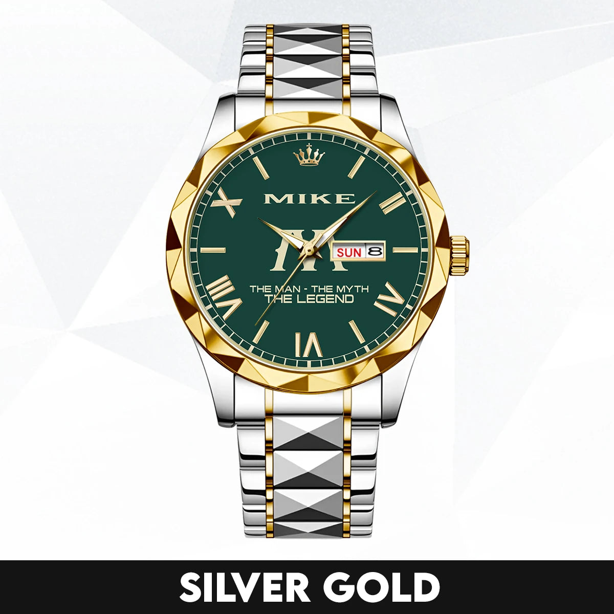 The Man The Myth The Legend Gold & Green Watch MIKE M1-W32