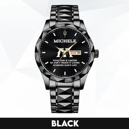 Your Time Is Limited Don't Waste It Living Someone Else's Life Silver Watch MICHELE M1-W30