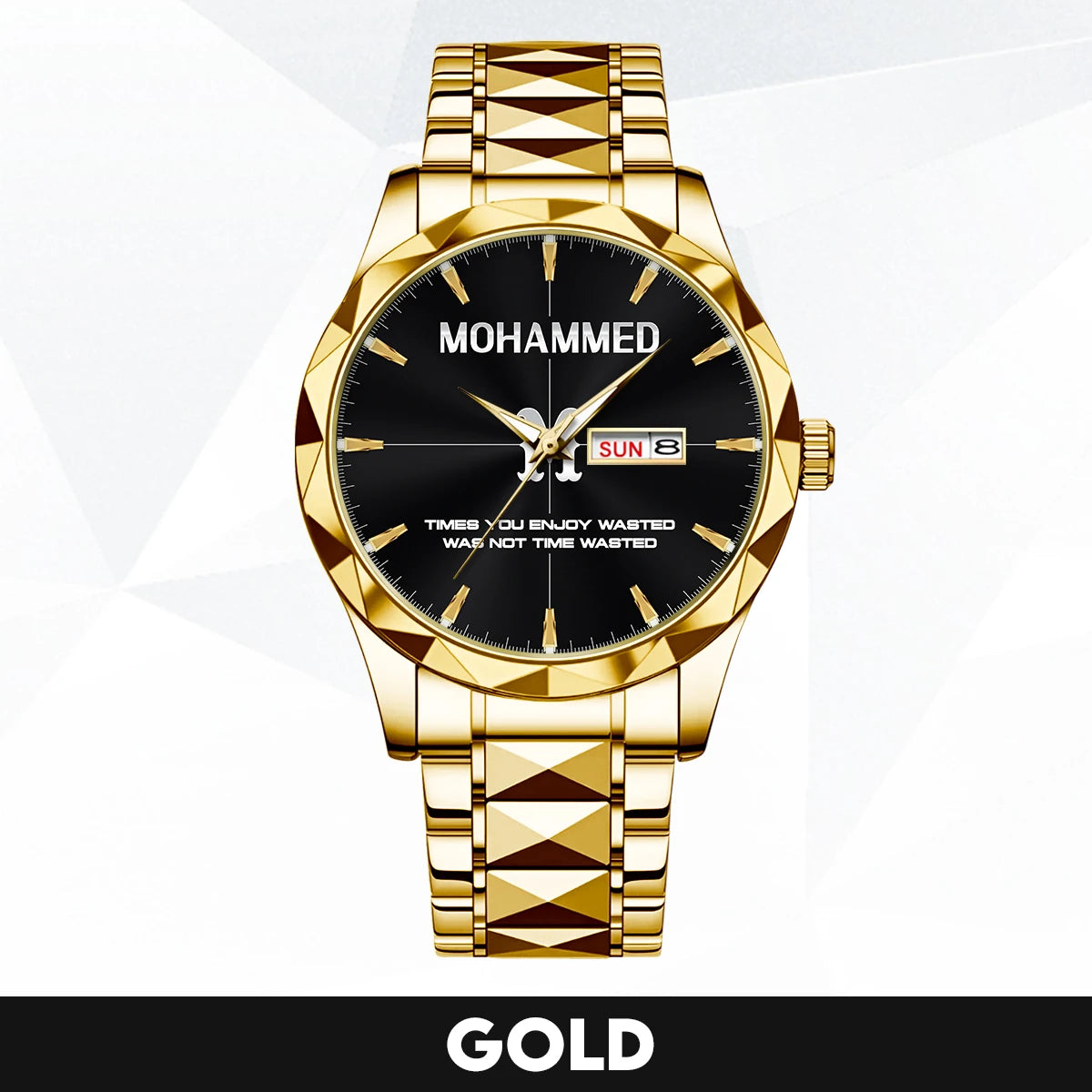 Gold & Black Watch Time You Enjoy Wasting Was Not Time Wasted MOHAMMED M1-W35