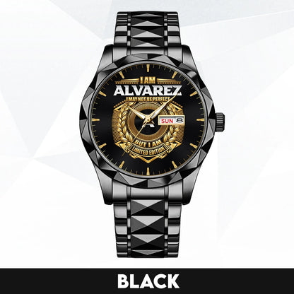 I Am Name I May Not Be Perfect Gold Watch ALVAREZ M1-W41