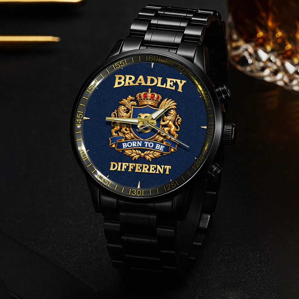 Personalized Born to Be Different Gold Logo Blue Watch BRADLEY M1-W25