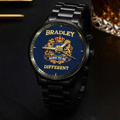 Personalized Born to Be Different Gold Logo Blue Watch BRADLEY M1-W25