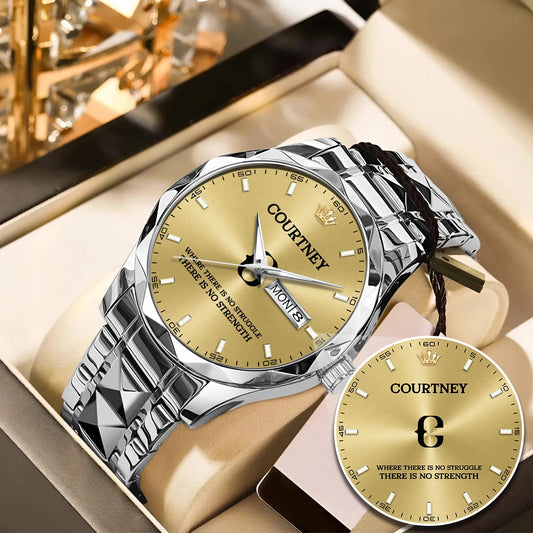 No Struggle No Strength Luxury Gold Watch COURTNEY M1-W27