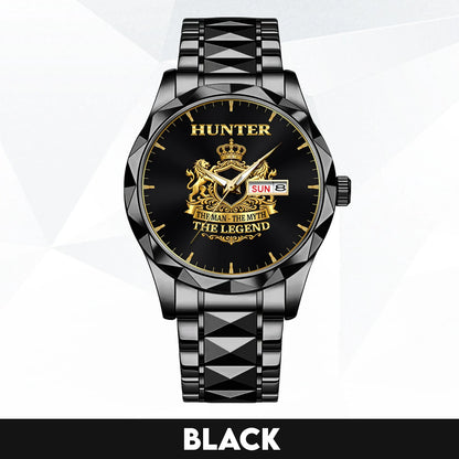 The Man The Myth The Legend Gold Lion Crest Watch HUNTER M1-W40