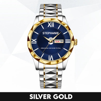 Blue & Silver Watch Dream Big and Dare to Fail STEPHANIE M1-W36