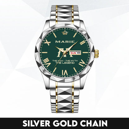 The Man The Myth The Legend Gold & Green Watch MARIE M1-W32