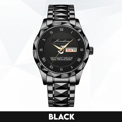 Silver & Black Watch Make the Days Count JORDAN M1-W34