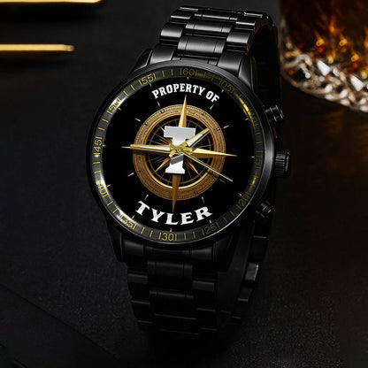Property Of Your Name Compass Watch TYLER M1-W18