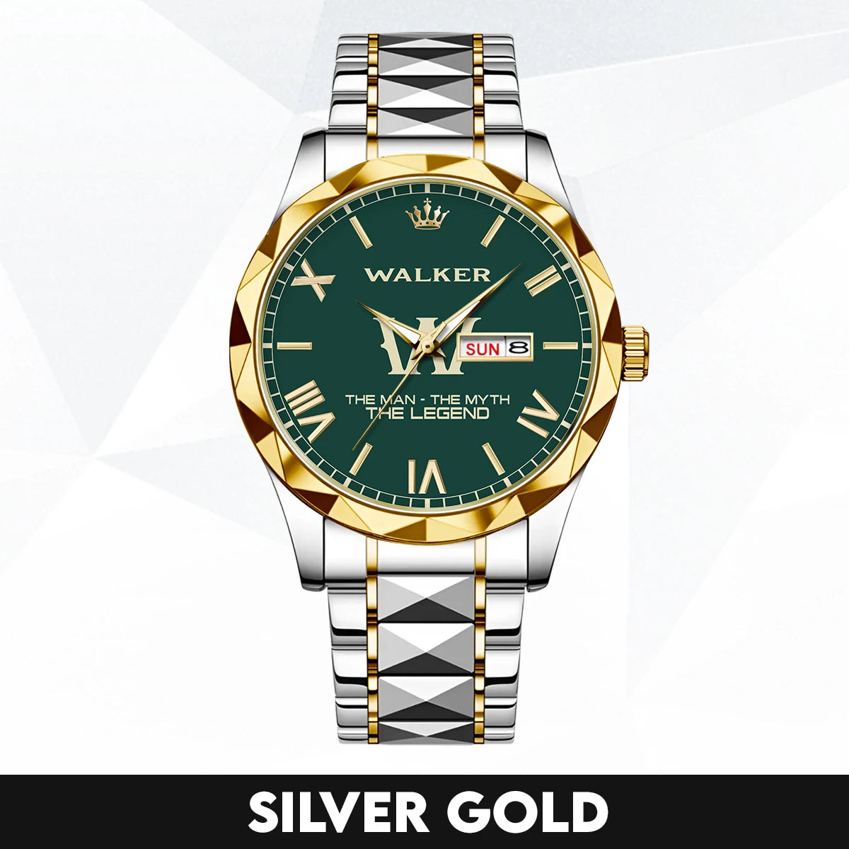 The Man The Myth The Legend Gold & Green Watch WALKER M1-W32