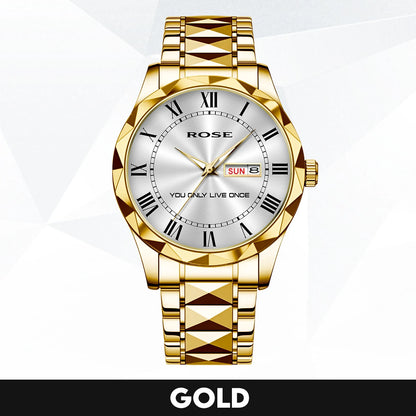 You Only Live Once Roman Numeral Silver Watch ROSE M1-W31